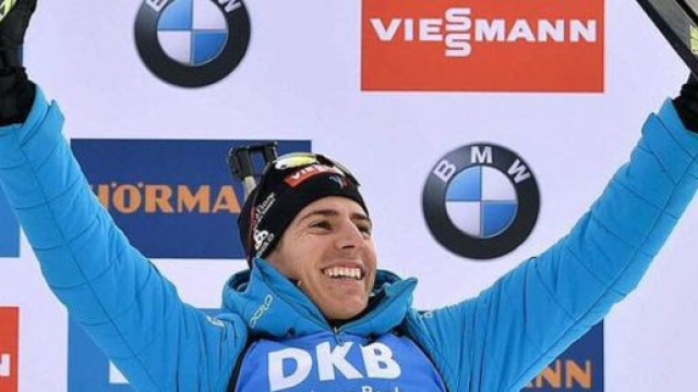 Quentin Fillon Maillet a décroché sa première victoire de la saison (Credit Twitter Actu Biathlon)