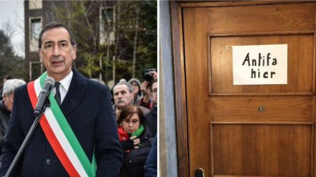 Qui vive un antifascista: Beppe Sala risponde alle scritte antisemite.