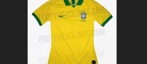 Suposta nova camisa da seleção brasileira. (Reprodução/FootyHeadlines)