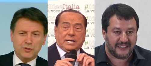 Giuseppe Conte, Silvio Berlusconi e Matteo Salvini