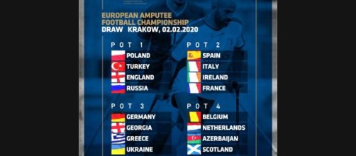 Calcio amputati, estrazione turni Europei