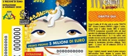 Biglietto fac - simile della Lotteria Italia