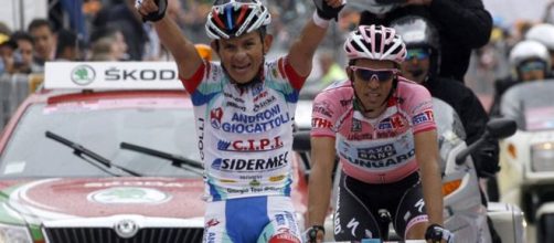 Josè Rujano davanti a Contador al Giro d'Italia 2011