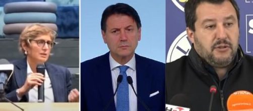 Giulia Bongiorno, Giuseppe Conte e Matteo Salvini.