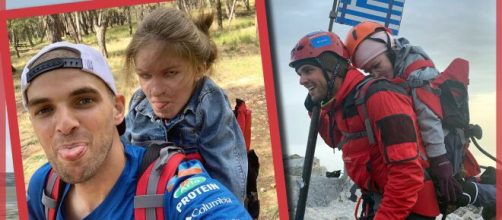 Marios Giannakou y Eleftheria Tosiou en camino a la cima del Olimpo.