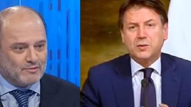 Il direttore de Il Tempo Franco Bechis e il presidente del Consiglio Giuseppe Conte.
