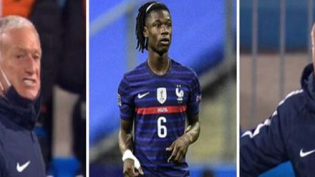Camavinga s'est vivement fait rappeler &agrave; l'ordre par Deschamps lors de Croatie-France (Source : montage photo)