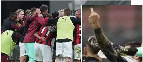 Dito medio di Davide Calabria nel derby.