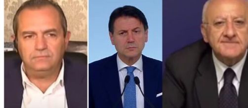 Luigi De Magistris, Giuseppe Conte e Vincenzo De Luca.