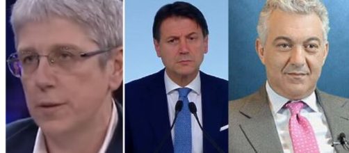 Mario Giordano, Giuseppe Conte e Domenico Arcuri.