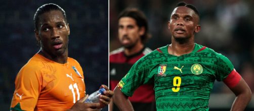 O marfinense Drogba e o camaronês Eto'o estão entre os melhores futebolistas africanos. (Arquivo Blasting News)