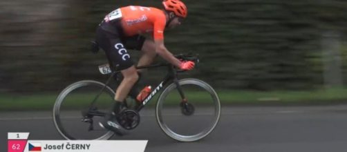 Josef Cerny in fuga al Giro d'Italia.