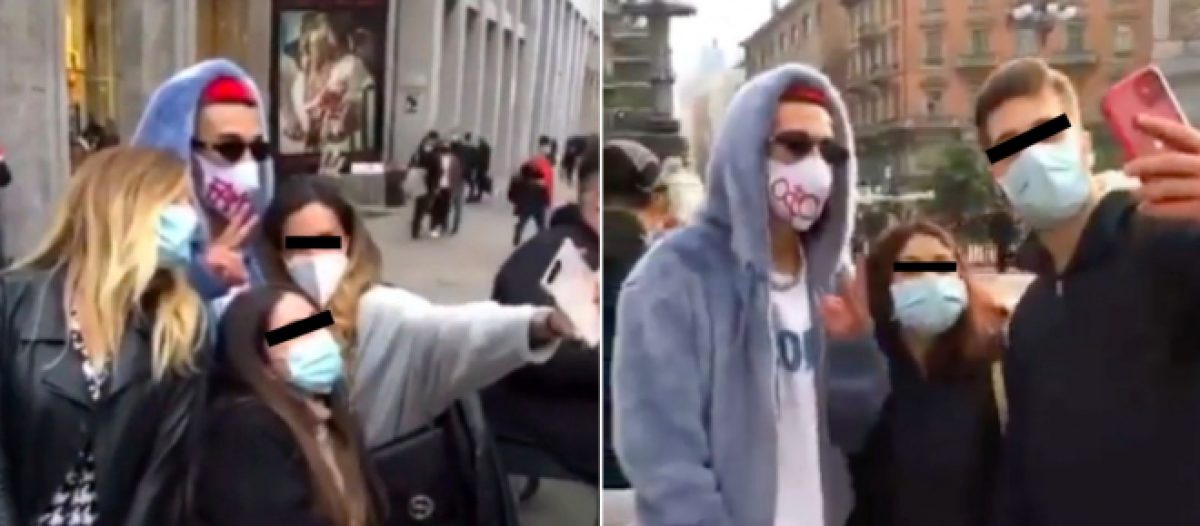 Sfera Ebbasta avvistato in centro Milano, fan in fila per le foto: in  realtà è un sosia