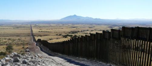 View of US-Mexico border wall. [Image source/ABC News YouTube video]