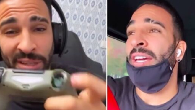 Adil Rami explose une manette et s'en prend à FIFA 20 - Photo montage capture d'écran