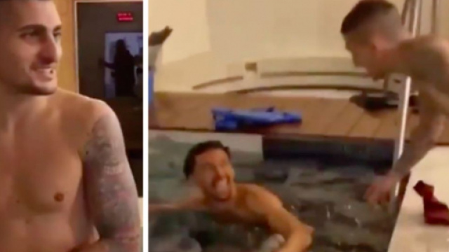 Marco Verratti se fait voler son téléphone portable et les joueurs du PSG se moquent - Captures d'écrans Facebook