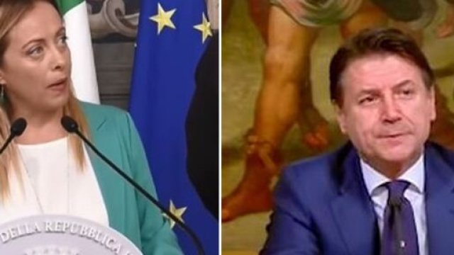 Giorgia Meloni contro Giuseppe Conte dopo la profonda revisione dei decreti sicurezza.