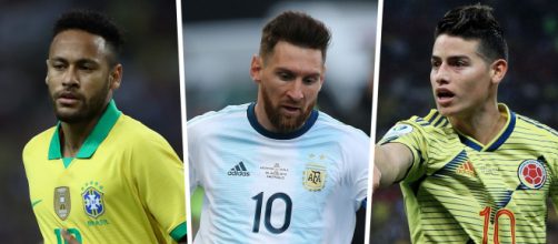 Neymar, Messi e James Rodríguez são estrelas que vão incendiar as Eliminatórias. (Arquivo Blasting News)