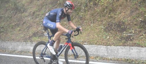 Filippo Ganna in fuga al Giro d'Italia.