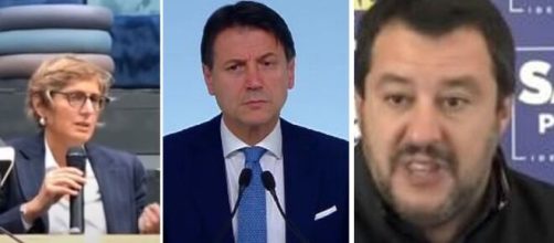 Giulia Bongiorno, Giuseppe Conte e Matteo Salvini.
