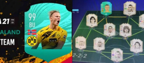 Source montage photo Le logo choisi par Erling Haaland pour son équipe FUT donnerait un indice sur son avenir