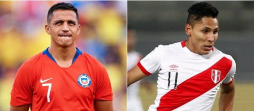 Alexis Sanchéz e Ruidiaz são as principais armas no confronto envolvendo Chile e Peru. (Fotomontagem)