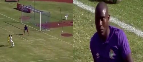 Riyad Mahrez auteur d'un but phénoménal avec l'Algérie face au Zimbabwe. (Montage photo).