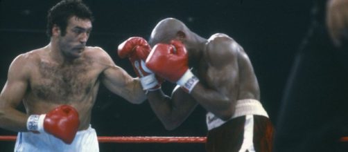 Juan Domingo Roldan nel suo combattimento mondiale contro Marvin Hagler.