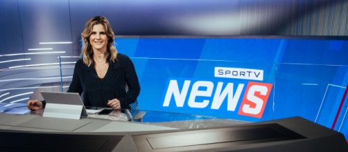 Janaína Xavier na bancada do Sportv News. (Arquivo Blasting News)