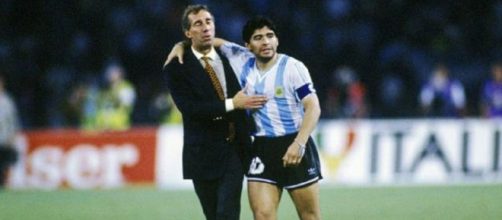 Carlos Bilardo e Diego Maradona ai Mondiali di Italia '90.