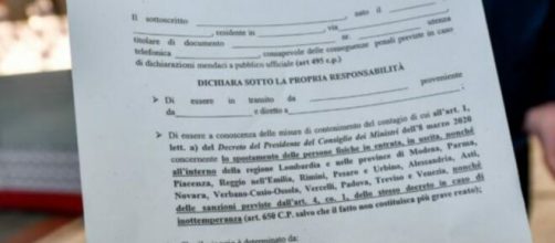 Covid-19: Con il Dpcm di novembre ritorna l'autocertificazione per gli spostamenti.