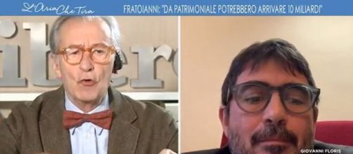 Vittorio Feltri e Nicola Fratoianni (tratta da video de L'aria che tira su La7.it)