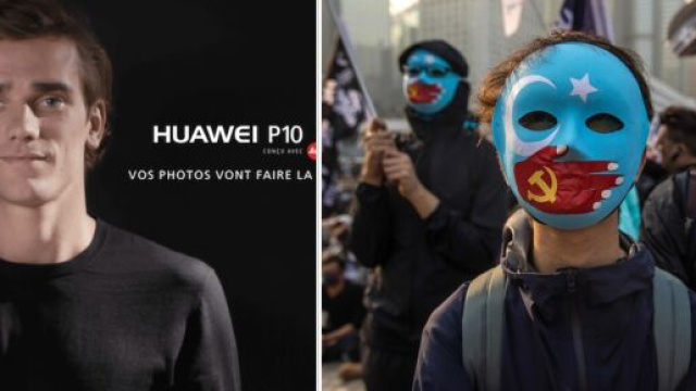 'Alerte Ouïghours': Antoine Griezmann dénonce et attaque Huawei sur Instagram. ©Photo Montage
