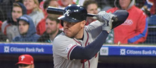 Freddie Freeman played in all 60 games slashing .341/.462/.640 with 13 HR, 53 RBI, 73 hits. [© Ian D'Andrea-Wikimedia Commons]