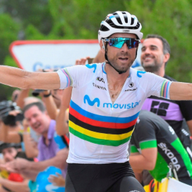 Alejandro Valverde, storico capitano della Movistar.