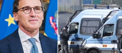 Il Ministro per gli Affari Regionali Francesco Boccia (Foto tratta dal suo profilo Facebook) e un posto di blocco durante il lockdown.