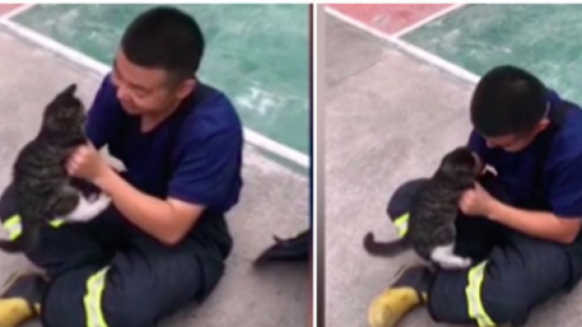 La vidéo d'un pompier chinois fait le buzz sur les réseaux sociaux - Photo capture d'écran vidéo Daily Mail