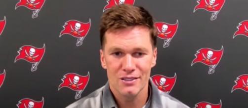 Brady threw for 390 yards vs Falcons. [Image Source: Tampa Bay Buccaneers/YouTube]