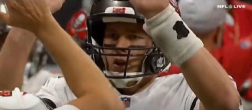 Brady celebrates their come-from-behind win over Falcons (Image Credit: NFL/YouTube)