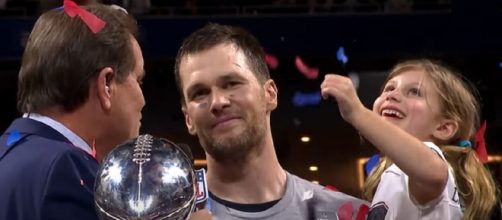 Brady and daughter Vivi celebrate the Patriots’ Super Bowl LIII win. [©NFL/YouTube]