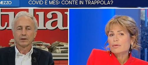 Marco Travaglio ospite di Lilli Gruber a Otto e mezzo.