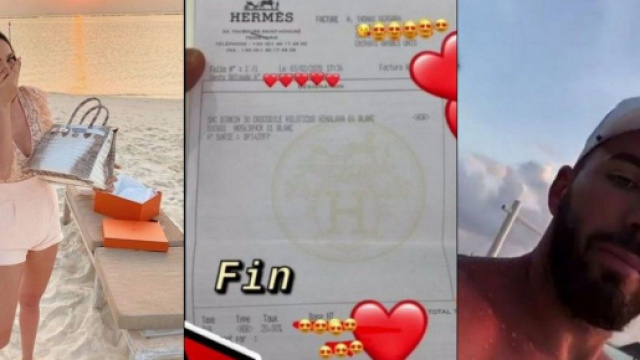 Thomas Vergara dévoile la facture du sac Hermès offert à Nabilla pour son anniversaire. ®Snapchat : Thomas Vergara.