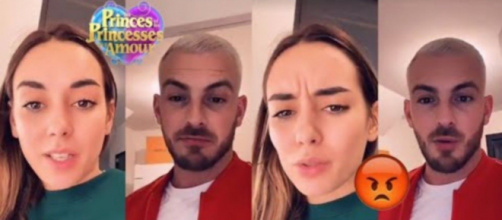 Les Princes de l'Amour 7 : Julien Bert et Hilona très déçus et en colère contre les montages de W9. ®Snapchat : Julien Bert / Hilona.