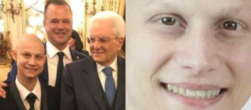 Steven Babbi sorridente insieme al presidente Mattarella.