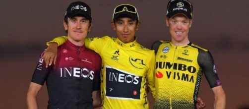 Egan Bernal sul podio del Tour de France