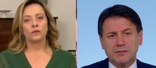 Giorgia Meloni apertamente critica nei confronti di Giuseppe Conte.