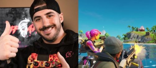 Nickmercs joins the console vs. PC 'Fortnite discussion. [Image Source: Own work - Nickmercs Twitter & In-game screenshot]