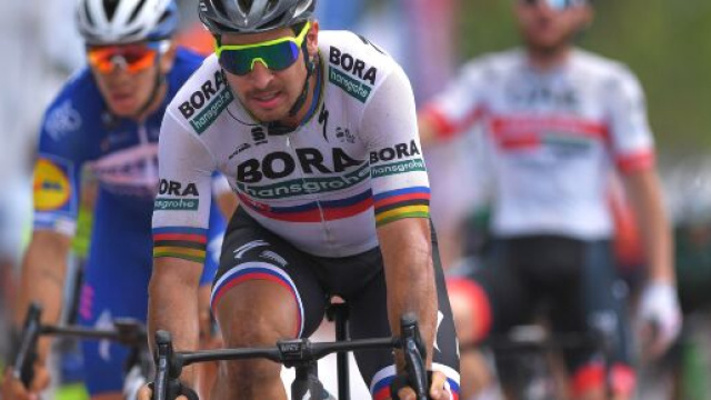Peter Sagan in azione con la Bora-hansgrohe
