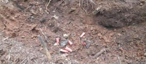 Cápsulas de espingarda foram encontradas no local. ( Divulgação/ Polícia Civil)