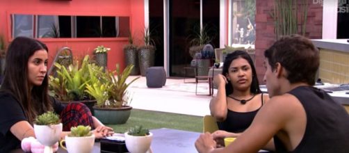 Felipe conversa com Flay e Bianca sobre o 'BBB20'. (Reprodução/TV Globo)